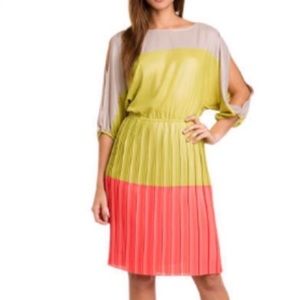 BCBGMaxAzria cutout arms colorblock dress